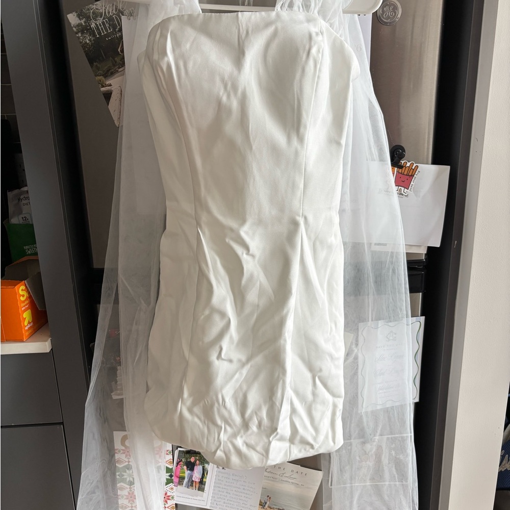 Strapless White Mini Dress — Classic Clean Silhouette